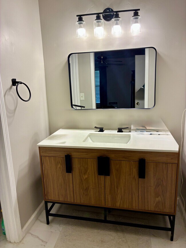 Baño privado totalmente reformado con nuevos lavabos. - 1405 Vicksburg Plz