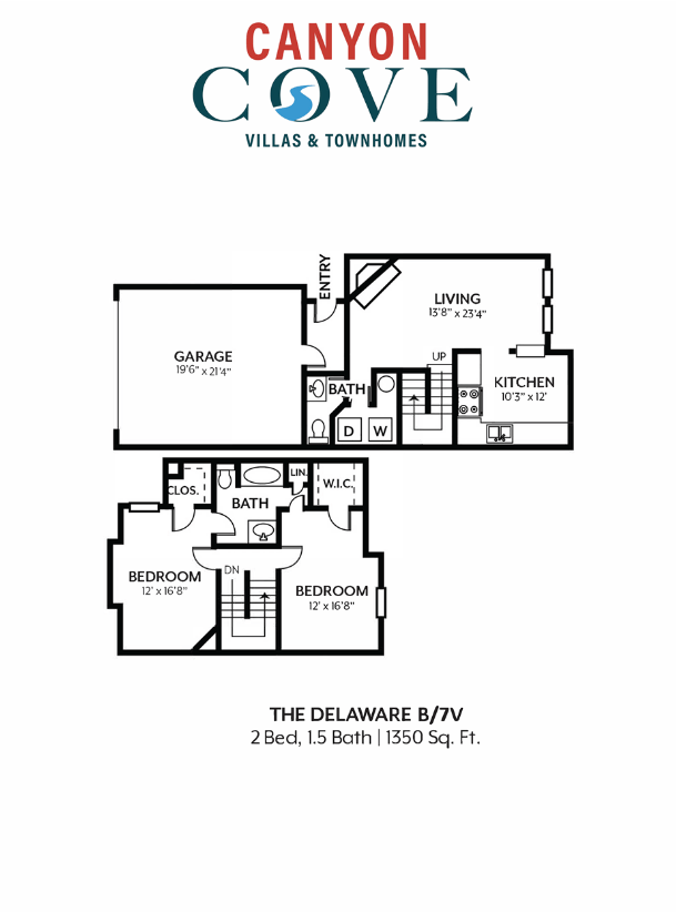 Canyon Cove Villas and Townhomes – Delaware 2 Bedroom 1.5 Bath Villa