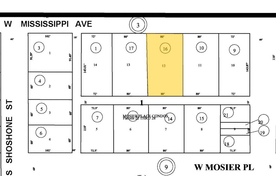 Mapa de la parcela - 1836-1848 W Mississippi Ave