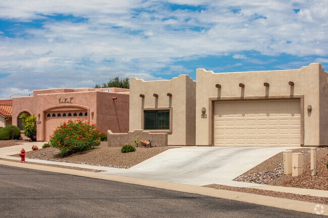 A row of Southwestern-inspired homes lines the streets of Green Valley.