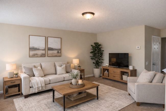Vineyard Creek Staged Living Room - Vineyard Creek Apartments