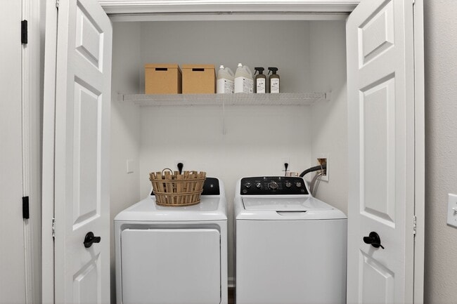 Discover the convenience of in-home laundry at Eagle Rock Apartments at Fishkill. Enjoy sleek appliances and ample storage in a functional space designed for your lifestyle. Schedule a tour today and see how comfort meets practicality! - Eagle Rock Apartments at Fishkill