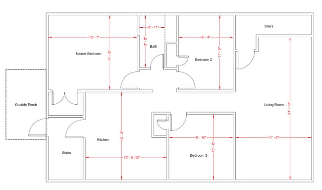 Floorplan Dimensions - 56 Sagamore St