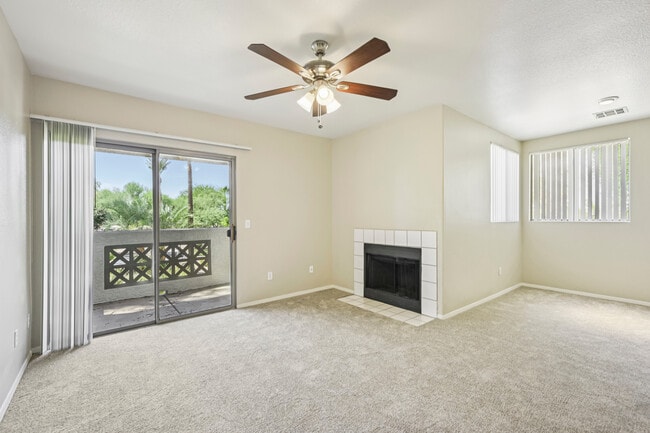 Gather around the fireplace and make every night cozy. - Indigo Creek