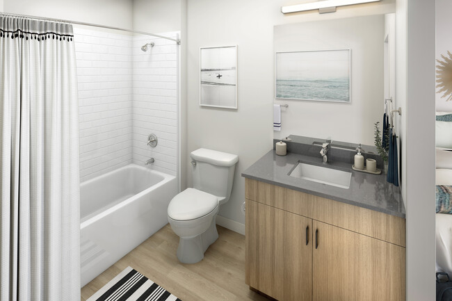 Apartment Bathroom - The Current - Student Living Opening 2024