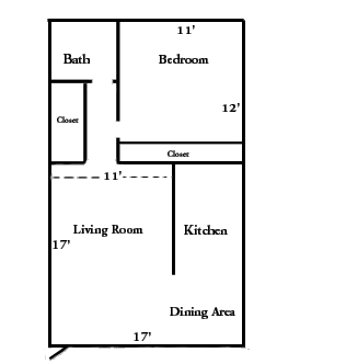 1BR/1BA - College Court Apartments