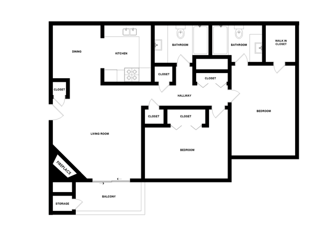 SUMM-1B1-2D Floor Plan.png - Summer Chase Apartments