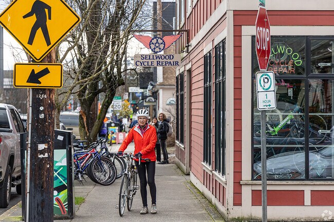 Residents frequent local shops.