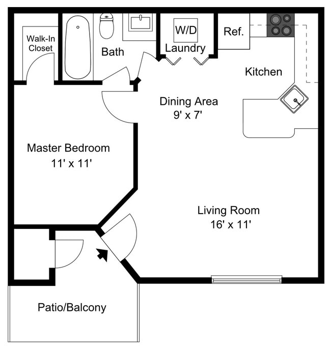 Cypress Cove - 1B1B - Azalea - 600 SF.jpg - Cypress Cove
