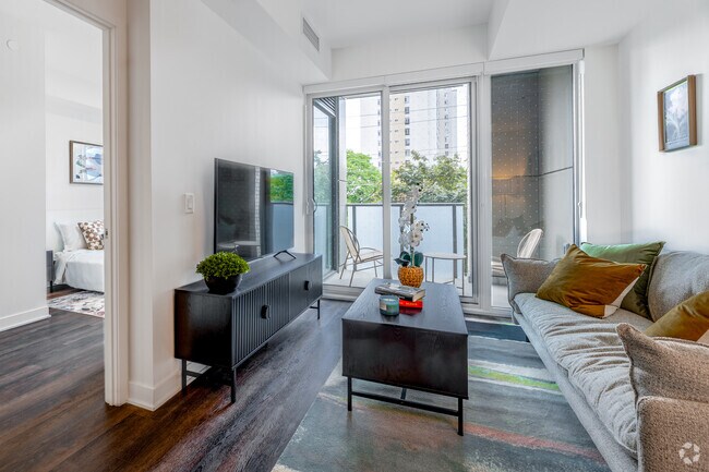 1 chambre + bureau, 2 salles de bain - 734 pi2 - Salon - 3030 Pharmacy Avenue