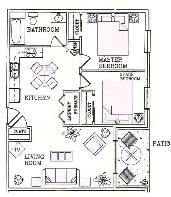 2BR/1BA- w/ patio - Graystone Court