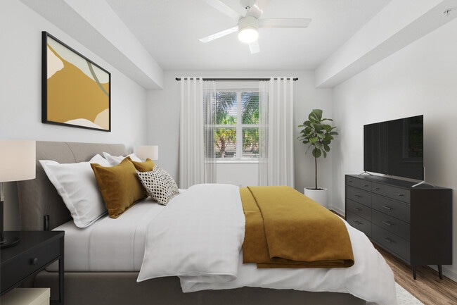 Bedroom with hard-surface vinyl plank flooring - Avalon Coconut Creek