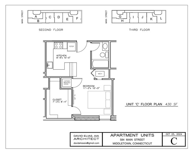 Foto del plano de planta de la unidad C - 584 Main St