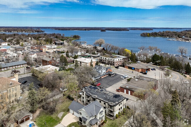 Drone view of building location in Excelsior - Morse Manor