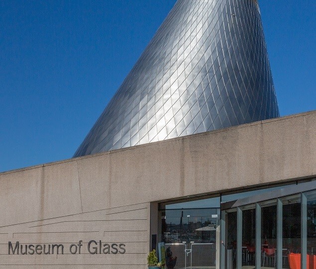The iconic Museum of Glass was designed by architect Arthur Erickson