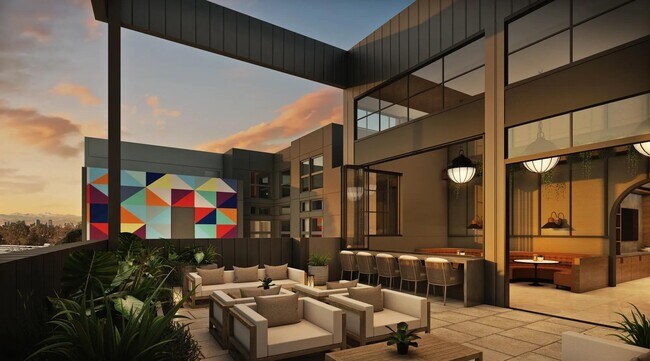 Terraza en la azotea con espacio interior y exterior que ofrece impresionantes vistas. - Modera University Park