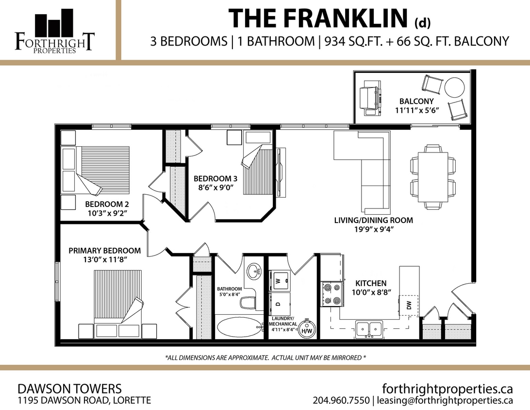 Dawson - Floorplans - Apartment - 3 Bed - Franklin (d) - Dawson Towers