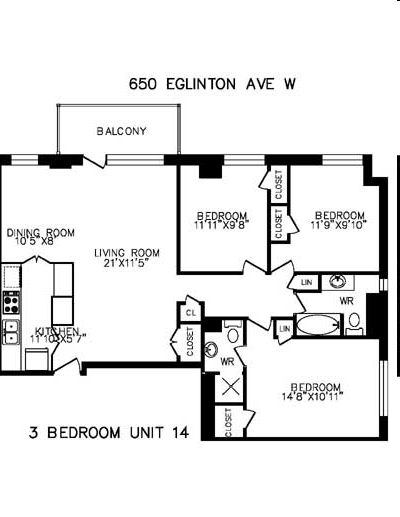 3BR/2BA - 650 Eglinton Ave W