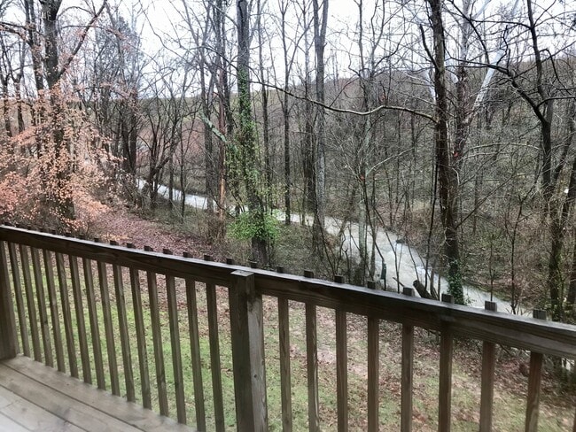 vista del balcón de arroyo que pasa detrás de la propiedad - Eagle Creek Apartments