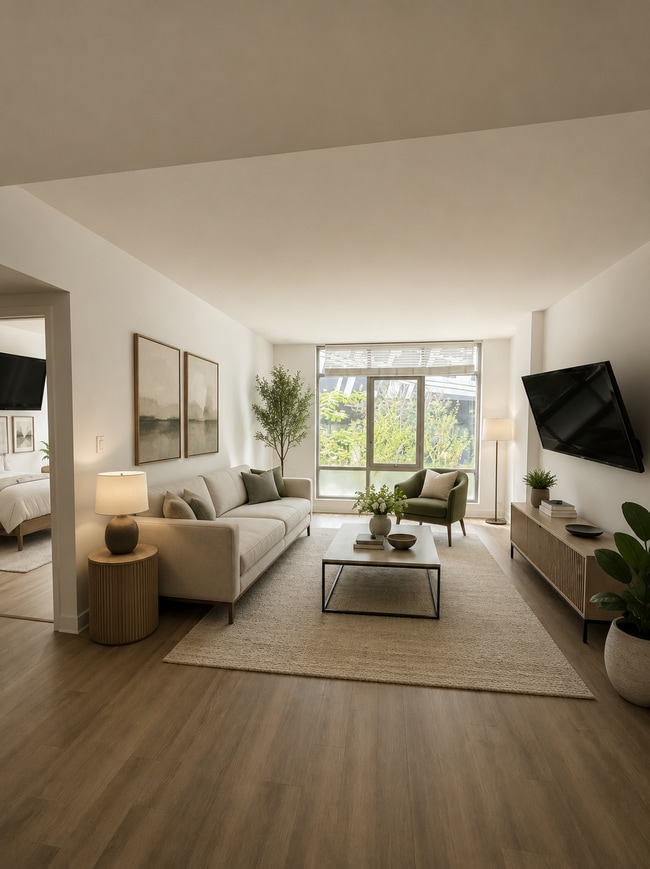 Sala de estar decorada con IA - 425 W Beech St