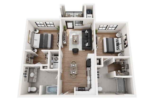 2 Bedroom Floorplan - Grand East Village