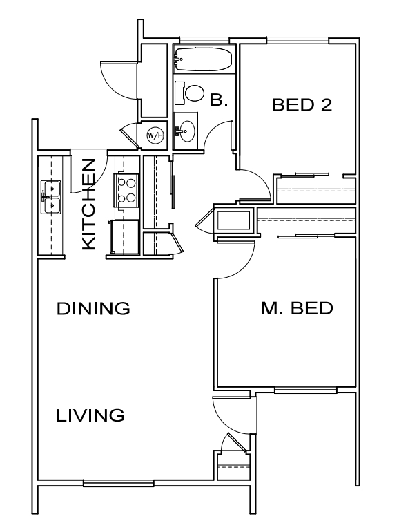 2BR/2BA - Oaktree Apartments