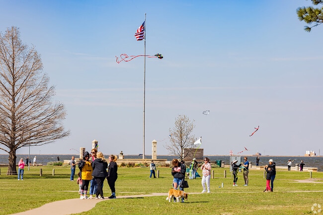 Stars and Stripes Park is popular for kite flying near Lake Hefner.