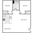 Two Bedroom, One Bathroom, 900 SQFT