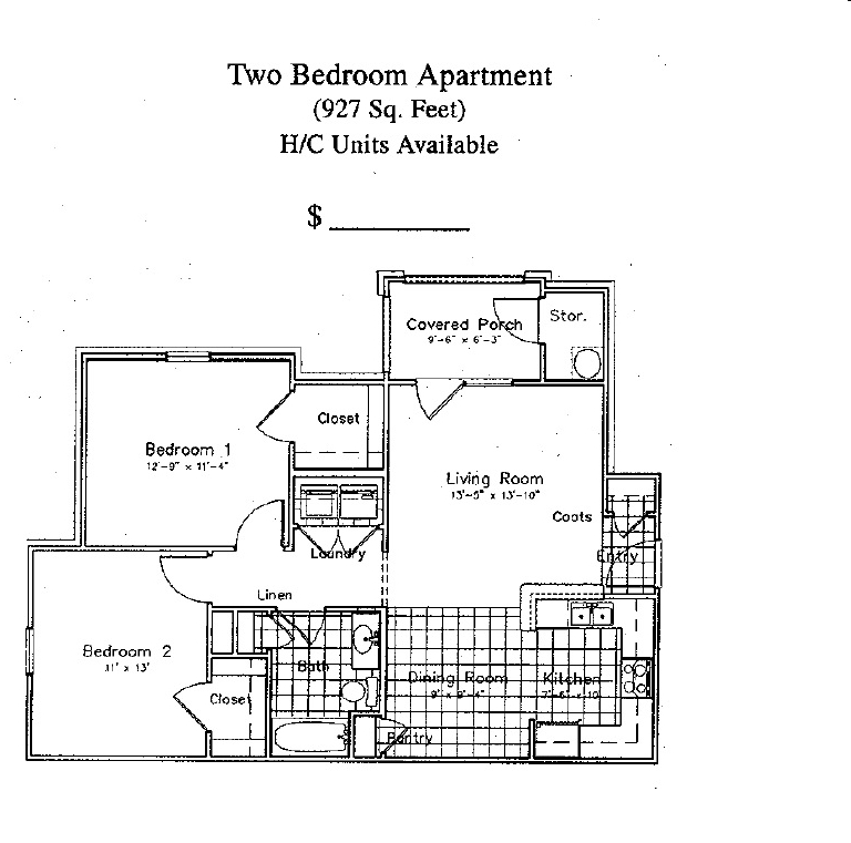 Plano de planta - Perry Hill Apartments