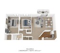 2 Bedroom, 1 Bath 972 sq. ft.