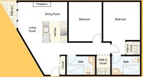 TWO BEDROOM/TWO BATH