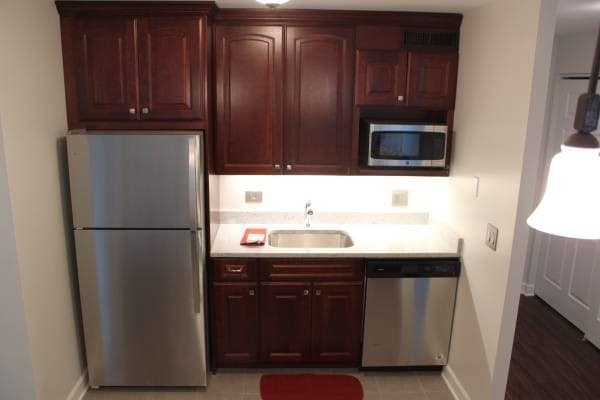 06 Kitchen 01 To Ceiling Cherry Cabinets S-S - 1255 N Sandburg Terrace