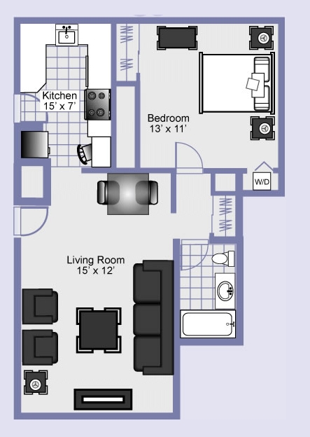 1BR/1BA - Parkdale Apartments