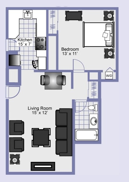 1HAB/1BA - Parkdale Apartments
