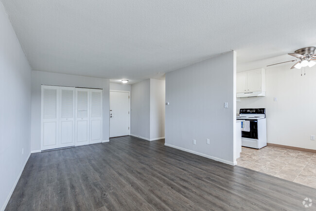 232 Building - 1BR, 1BA - 730SF - Living Room, Dining and Kitchen - Charlton Terrace