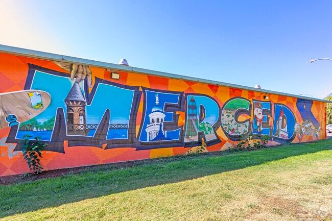 There are many bright murals showcasing area artists in Downtown Merced.