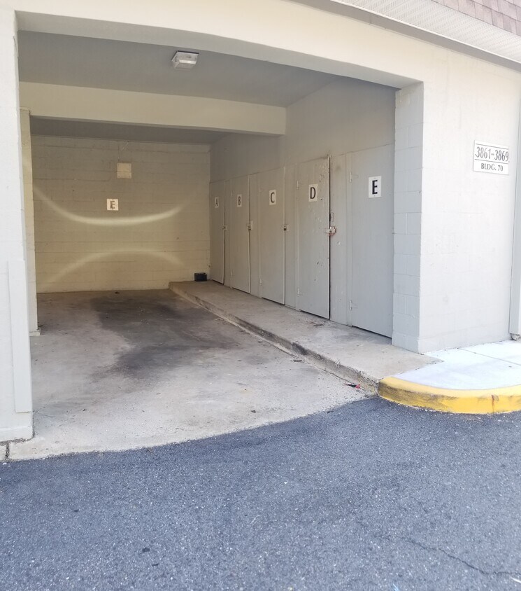 Reserved car port directly underneath unit and a view of an extra storage bin on right - 3861 Havenwood Pl