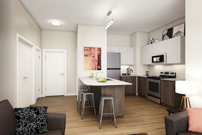 Área de cocina abierta / Electrodomésticos de acero inoxidable - Crestline Charlottesville