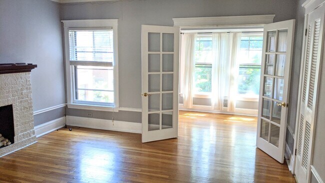 Living room with french doors - 1129 Maple Ave