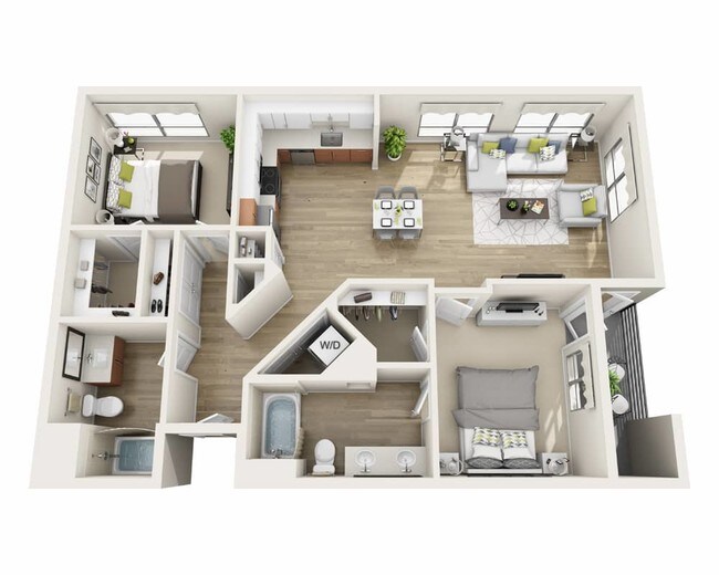 Katella Grand Apartments Anaheim Ca Two Bedroom B2d Floor Plan Katella Grand