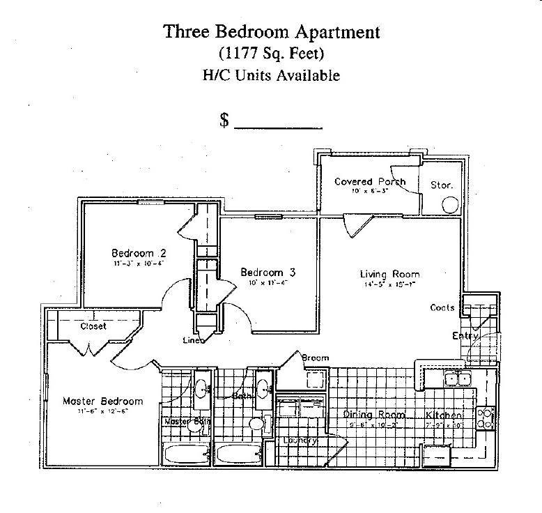 Plano de planta - Perry Hill Apartments