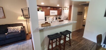 Premium D Floorplan Kitchen/Bar - Sandstone Apartment Homes