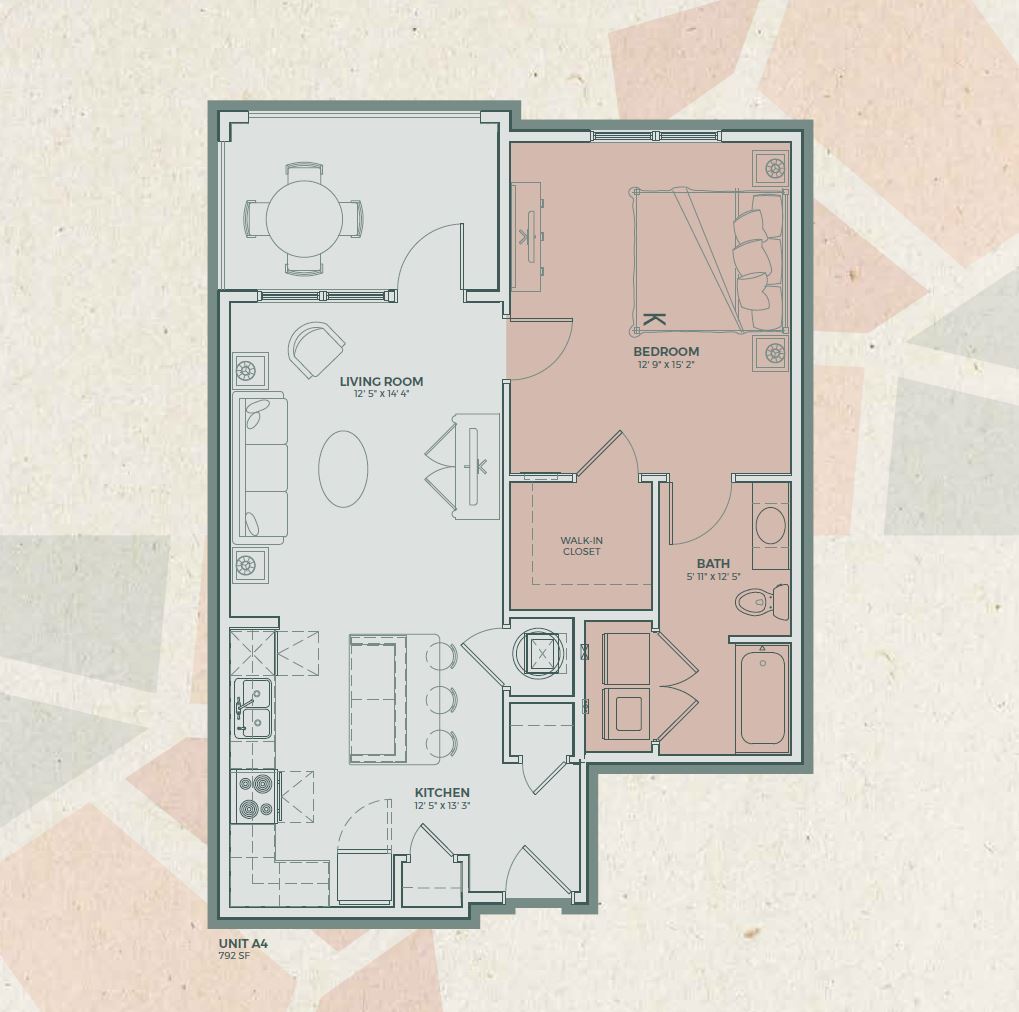 Mosaic at Levis Commons – A4 - 1 Bedroom