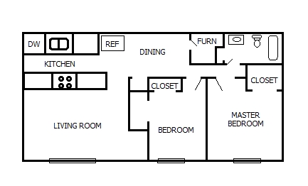 2BR/1BA - North Park Apartments