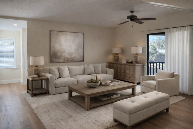 Foto del edificio - Beautiful 1/1 Wood Floor Condo for rent with Serene trees view from your screened balcony.