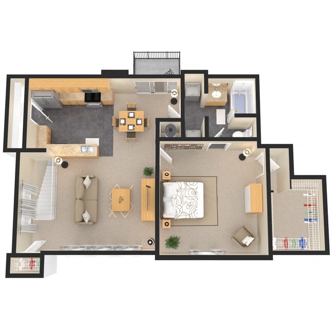 1 Bed Loft + $125 Attached Garage (fireplace op...