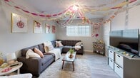 Located at 314 S Chauncey Ave in West Lafayette, Indiana, this three-bedroom, three-bathroom single-floor unit offers a practical and well-organized layout. Light-toned wood-look flooring runs throughout, giving the space a clean, cohesive appearance.

The combined living and dining area forms the heart of the unit. The dining space accommodates a four-person table and sits adjacent to the front entry, while the living area provides room for seating and entertainment. A window brings in natural light, and the neutral gray walls create a versatile backdrop throughout.

The kitchen features white shaker-style cabinetry, granite-look countertops, and a full suite of stainless steel appliances, including a range, over-the-range microwave, dishwasher, and refrigerator. The textured ceiling and ample cabinet storage add to its functional appeal.

Each of the three bedrooms offers a comfortable footprint with windows that invite natural light. The primary bedroom provides enough space for a full bed, media console, and area rug. The additional bedrooms are similarly scaled and well-suited for personal use. Each bathroom includes a wood-toned vanity with a white basin, an overhead light fixture, and a mirror, maintaining a consistent, understated aesthetic. The overall layout is efficient, making thoughtful use of every area.