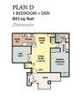 One Bedroom / One Bath with Den Downstairs D