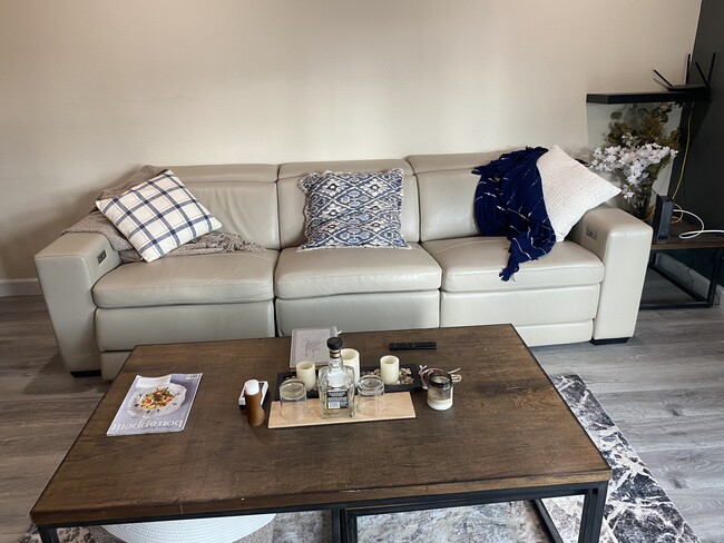 Leather couch sectional with zero gravity recliner - 645 Pacific Ave