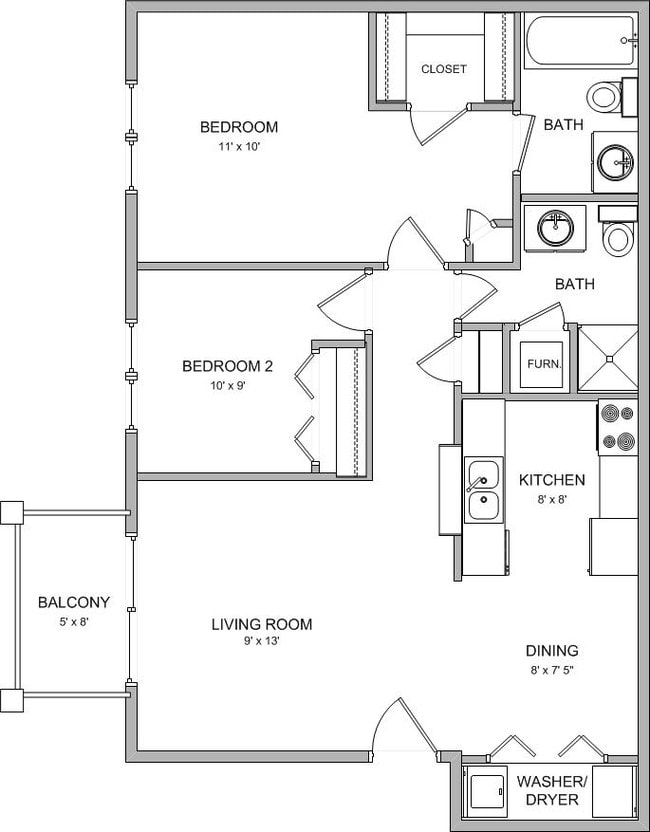 2BR/2BA - Abbey Orchard